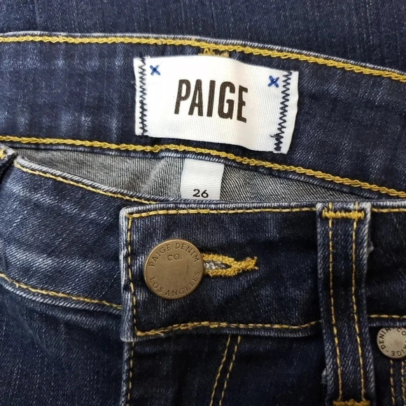 Paige Skyline Ankle Skinny Jeans Maggie Dark Wash Denim - Picture 6 of 7